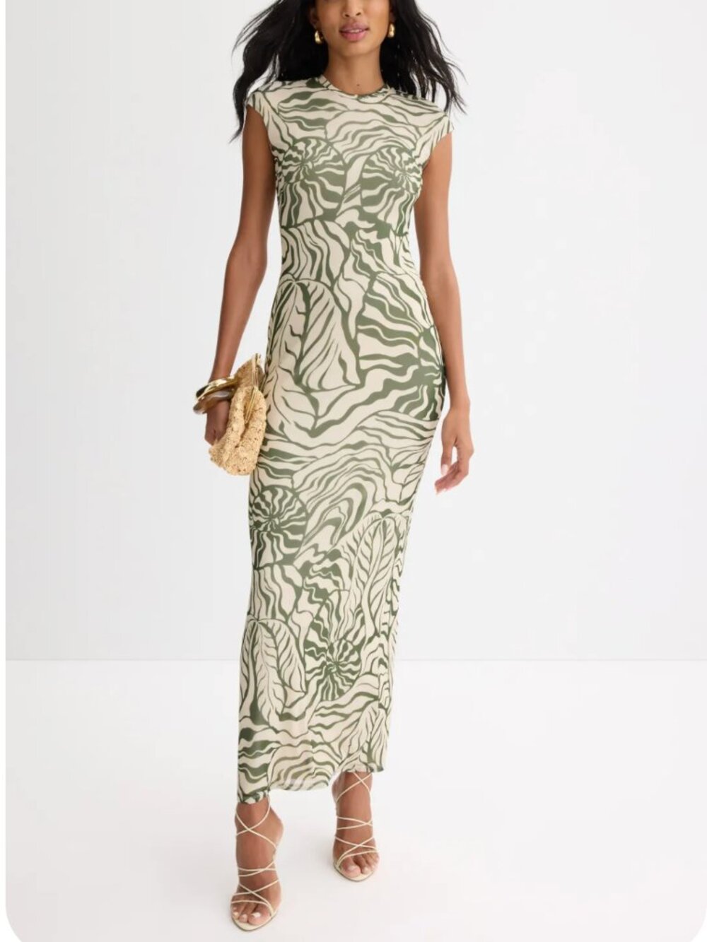 AFRM Cody Crewneck Ankle Length Dress